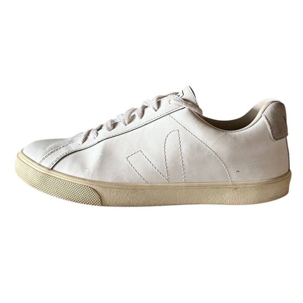 Veja Esplar White Leather Logo Sneakers Women’s Size 9